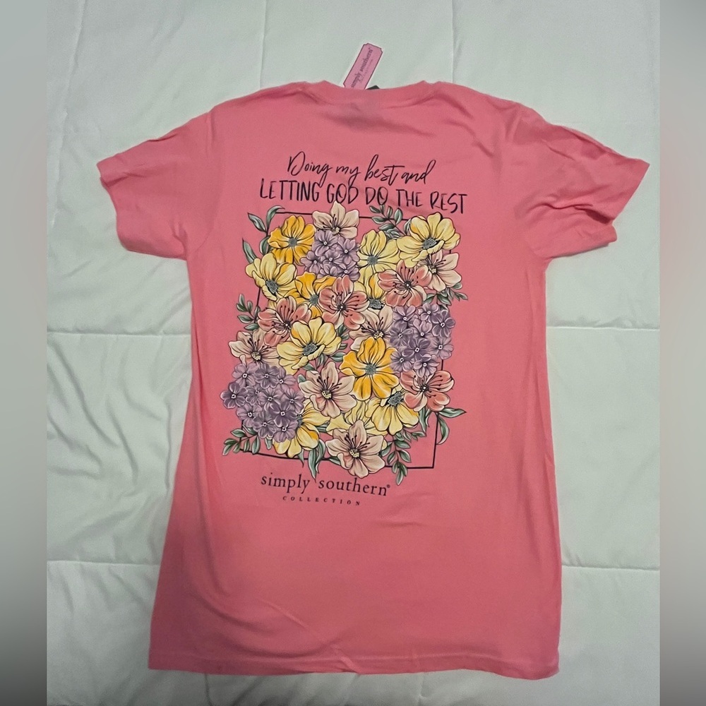 Simply Southern “Doing My Best and Letting God Do The Rest”. Size Medium. Pink
